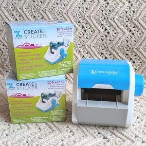 Xyron Create-A-Sticker Mini Machine with 2 Permanent Adhesive Refill Cartridges